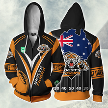 Load image into Gallery viewer, Wests Tigers NRL Zip Hoodie Jacket