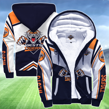 Load image into Gallery viewer, Wests Tigers NRL National Rugby League Zip Hoodie Fleece Jacket
