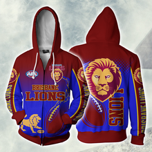 Load image into Gallery viewer, Brisbane Lions AFL Zip Hoodie Jacket