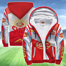 Load image into Gallery viewer, Gold Coast Football Club AFL Australian Football League Zip Hoodie Fleece Jacket