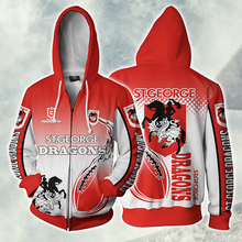 Load image into Gallery viewer, St. George Illawarra Dragons NRL Zip Hoodie Jacket