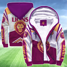 Load image into Gallery viewer, Brisbane Lions AFL Australian Football League Zip Hoodie Fleece Jacket