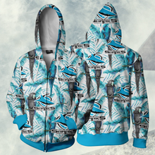 Load image into Gallery viewer, Cronulla Sharks NRL Zip Hoodie Jacket
