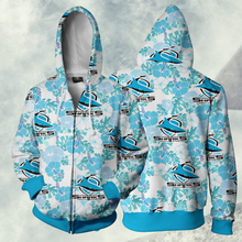 Load image into Gallery viewer, Cronulla Sharks NRL Zip Hoodie Jacket