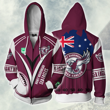 Load image into Gallery viewer, Manly Warringah Sea Eagles NRL Zip Hoodie Jacket