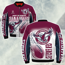 Load image into Gallery viewer, Manly Warringah Sea Eagles NRL Zip Hoodie Jacket