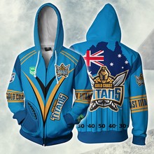 Load image into Gallery viewer, Gold Coast Titans NRL Zip Hoodie Jacket