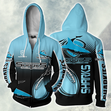 Load image into Gallery viewer, Cronulla-Sutherland Sharks NRL Zip Hoodie Jacket