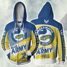 Load image into Gallery viewer, Parramatta Eels NRL Zip Hoodie Jacket