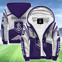 Load image into Gallery viewer, Fremantle Football Club AFL Australian Football League Zip Hoodie Fleece Jacket