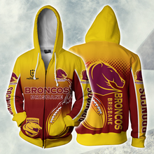 Load image into Gallery viewer, Brisbane Broncos NRL Zip Hoodie Jacket