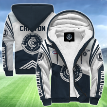 Load image into Gallery viewer, Carlton Football Club AFL Australian Football League Zip Hoodie Fleece Jacket