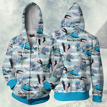 Load image into Gallery viewer, Cronulla Sharks NRL Zip Hoodie Jacket