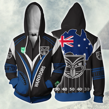 Load image into Gallery viewer, New Zealand Warriors NRL Zip Hoodie Jacket