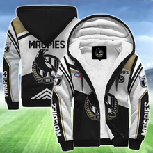 Load image into Gallery viewer, Collingwood Football Club AFL Australian Football League Zip Hoodie Fleece Jacket