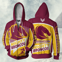 Load image into Gallery viewer, Brisbane Broncos NRL Zip Hoodie Jacket