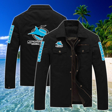 Load image into Gallery viewer, Cronulla Sharks NRL National Rugby League Bomber Jacket Print 3D