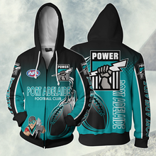 Load image into Gallery viewer, Port Adelaide Football Club AFL Zip Hoodie Jacket