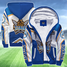 Load image into Gallery viewer, Gold Coast Titans NRL National Rugby League Zip Hoodie Fleece Jacket