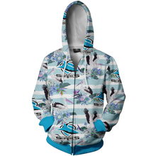 Load image into Gallery viewer, Cronulla Sharks NRL Zip Hoodie Jacket