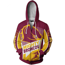 Load image into Gallery viewer, Brisbane Broncos NRL Zip Hoodie Jacket