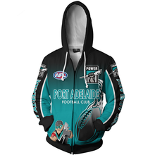 Load image into Gallery viewer, Port Adelaide Football Club AFL Zip Hoodie Jacket