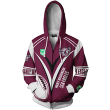 Load image into Gallery viewer, Manly Warringah Sea Eagles NRL Zip Hoodie Jacket
