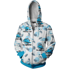 Load image into Gallery viewer, Cronulla Sharks NRL Zip Hoodie Jacket