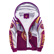 Load image into Gallery viewer, Brisbane Lions AFL Australian Football League Zip Hoodie Fleece Jacket