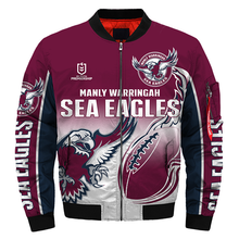 Load image into Gallery viewer, Manly Warringah Sea Eagles NRL Zip Hoodie Jacket
