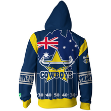 Load image into Gallery viewer, North Queensland Cowboys NRL Zip Hoodie Jacket