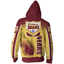 Load image into Gallery viewer, Brisbane Bears AFL Zip Hoodie Jacket