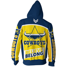 Load image into Gallery viewer, North Queensland Cowboys NRL Zip Hoodie Jacket