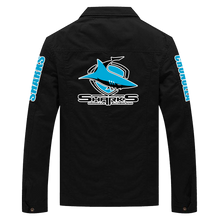 Load image into Gallery viewer, Cronulla Sharks NRL National Rugby League Bomber Jacket Print 3D