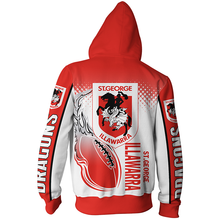 Load image into Gallery viewer, St. George Illawarra Dragons NRL Zip Hoodie Jacket