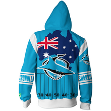 Load image into Gallery viewer, Cronulla-Sutherland Sharks NRL Zip Hoodie Jacket