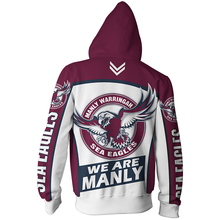 Load image into Gallery viewer, Manly Warringah Sea Eagles NRL Zip Hoodie Jacket