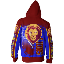 Load image into Gallery viewer, Brisbane Lions AFL Zip Hoodie Jacket