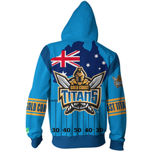 Load image into Gallery viewer, Gold Coast Titans NRL Zip Hoodie Jacket