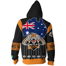 Load image into Gallery viewer, Wests Tigers NRL Zip Hoodie Jacket